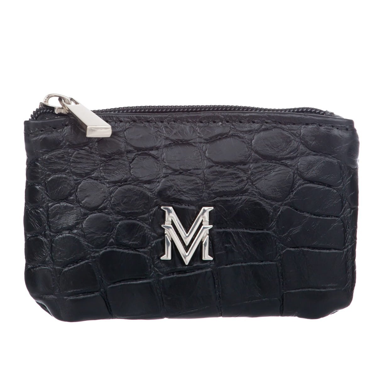 Etui na klucze Skórzane VerMari Czarne Croco