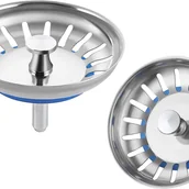 Korki do umywalek - Zestaw 2 sitek do zlewu ze stali nierdzewnej SUS304, sitko kuchenne, filtr do zlewu, korek do zlewu, koszyk sitka do zlewu - miniaturka - grafika 1