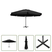 Parasole ogrodowe - The Living Store Parasol ogrodowy na aluminiowym słupku - 600 cm - czarny - Parasol Ogrodowy - miniaturka - grafika 1