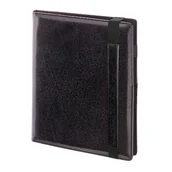 Notesy i bloczki - Adresownik czarny A4 z wymiennym wkładem zapięcie na gumkę 43B - miniaturka - grafika 1