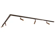 Lampy sufitowe - QAZQA Nowoczesny system oświetlenia szynowego z 5 reflektorami w kolorze ciemnego brązu, jednofazowy - Iconic Ivy - miniaturka - grafika 1