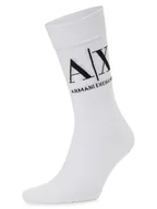 Skarpetki męskie - Armani Exchange Skarpety Mężczyźni biały jednolity, S/M - miniaturka - grafika 1
