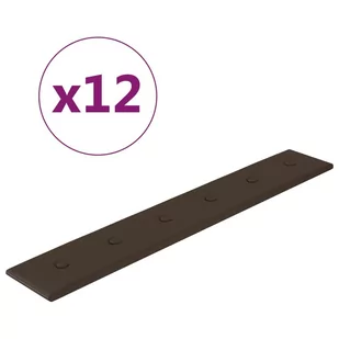 vidaXL Panele ścienne, 12 szt., brązowe, 90x15 cm, sztuczna skóra 344001 - Panele ścienne i boazeria - miniaturka - grafika 3