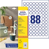 Etykiety do drukarek - Avery Zweckform Etykiety papierowe 20mm okrągłe ZWECKFORM trwałe białe 10 ark 880 etykiet /6222-10/ ZW694 - miniaturka - grafika 1