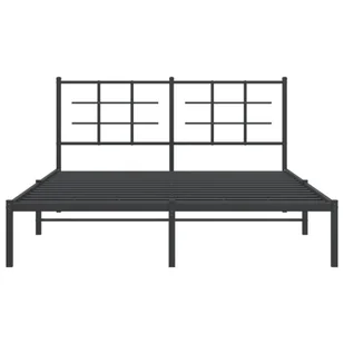 Metalowa rama łóżka z wezgłowiem, czarna, 160x200 cm Lumarko! - Inne meble do sypialni - miniaturka - grafika 6