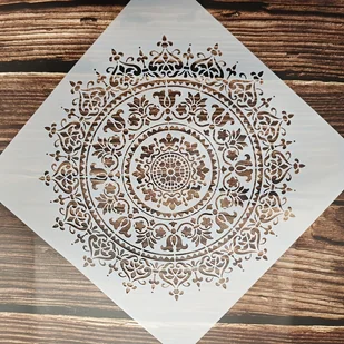 TEMU Duży Wzór Mandala Wytnij Szablon, Koronkowy Wzór Malowania Szablon Do Ściany, Tkaniny, Rękodzieła, Mebli DIY, Artystyczny Plastikowy Szablon Do - Inne - miniaturka - grafika 1