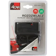 Akcesoria motoryzacyjne - Rozdzielacz potrójny gniazda zapalniczki z przewodem 12/24V 4Car - miniaturka - grafika 1