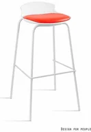 Taborety i hokery - Hoker Unique DUKE biały/czerwony  - miniaturka - grafika 1