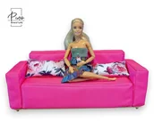 Domki dla lalek - Sofa Compact CANDY tapicerowana kanapa z poduszkami - mebelki dla lalek 1342 - miniaturka - grafika 1