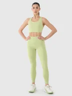 Legginsy - Damskie legginsy treningowe 4F 4FRSS25TFTIF306 - zielone - miniaturka - grafika 1