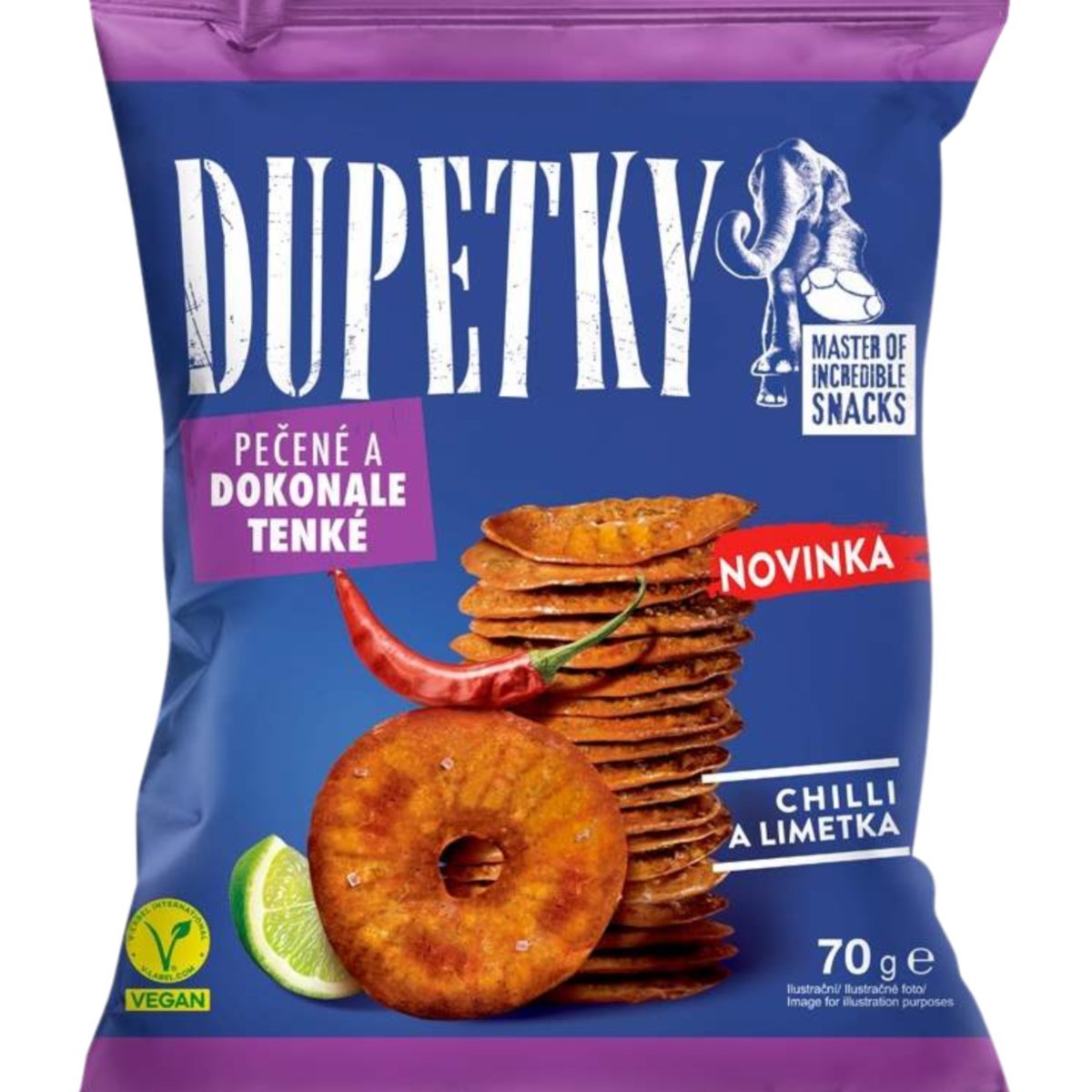Alka Dupetky Snack Chilli i Limetka 70g pieczone precelki talarki pikantne