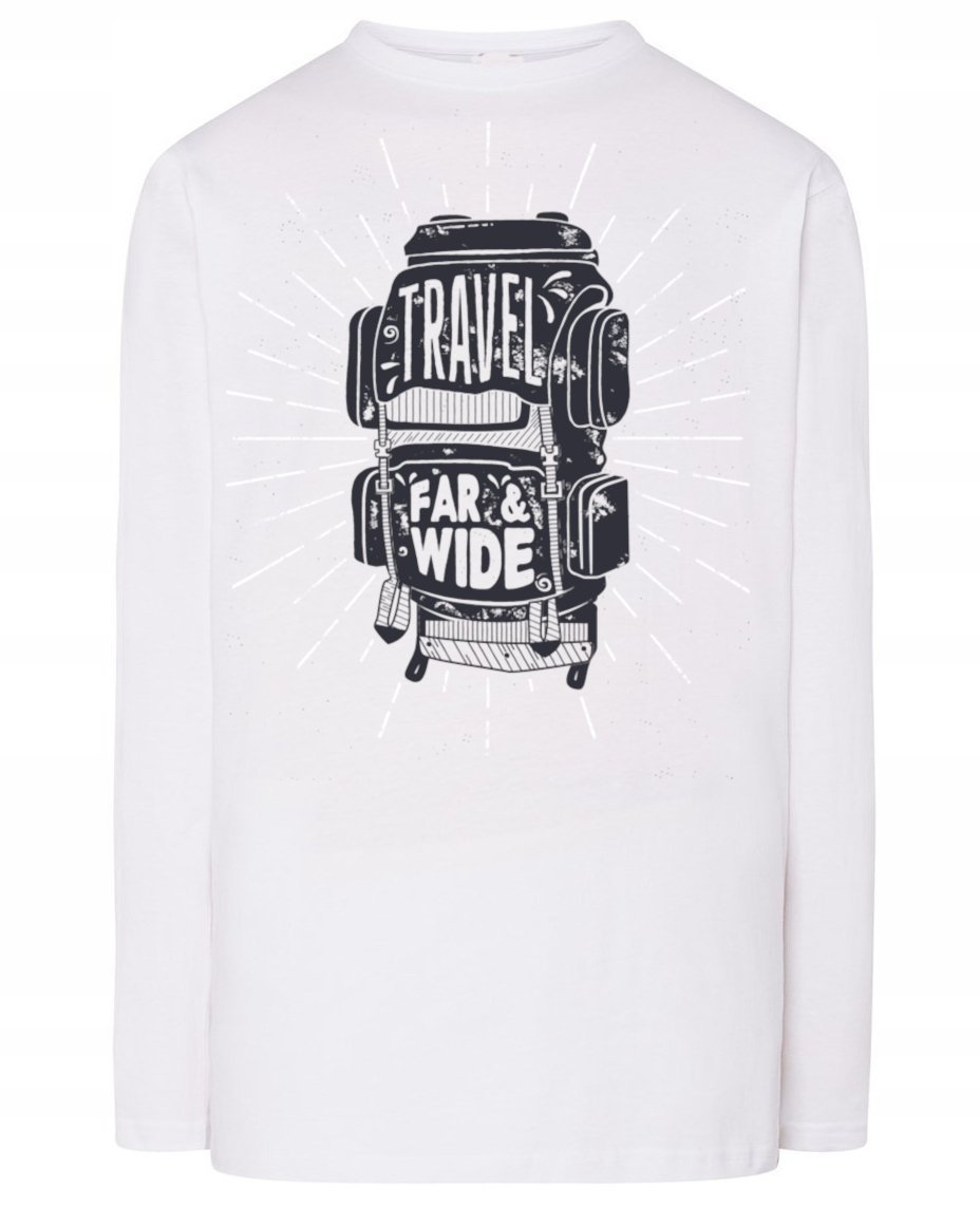 Longsleeve męski nadruk Podróż Travel Plecak r.5XL