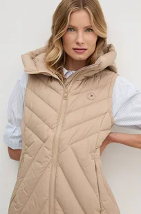 Tommy Hilfiger bezrękawnik puchowy damski kolor beżowy zimowy WW0WW42624 - Kamizelki damskie - miniaturka - grafika 1