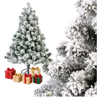 Choinki - Choinka Sztuczna 150 cm Sosna Cesarska Ośnieżona Białe Gęsta Metalowy Stojak - miniaturka - grafika 1