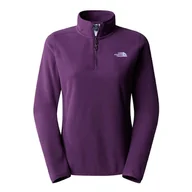 Bluzy sportowe damskie - Bluza The North Face 100 Glacier 1/4 Zip Fleece 0A855MV6V1 - fioletowa - miniaturka - grafika 1