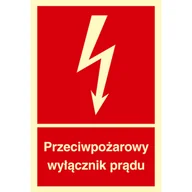 Numery na dom - Oznaczenie "Przeciwpożarowy wyłącznik prądu" 15 x 22,2 - miniaturka - grafika 1