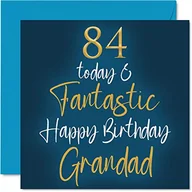 Kartki okolicznościowe i zaproszenia - Fantastyczne kartki na 84. urodziny dla dziadka - 84 'Today & Fantastic' - kartka urodzinowa dla dziadka od wnuczki, prezenty urodzinowe dla dziadka, kartki okolicznościowe 145 mm x 145 mm - miniaturka - grafika 1