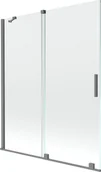 Parawany nawannowe - Mexen Velar parawan nawannowy 2-skrzydłowy rozsuwany 140 x 150 cm, transparent, gun metal - 896-140-000-01-95 - miniaturka - grafika 1