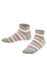 Skarpetki damskie - FALKE Sneakersy Mixed Stripe bawełniane dziecięce czarno-białe wiele innych kolorów wzmocnione skarpety sneakersy ze wzorem, przepuszczające powietrze, cienkie, krótkie paski 1 para - miniaturka - grafika 1