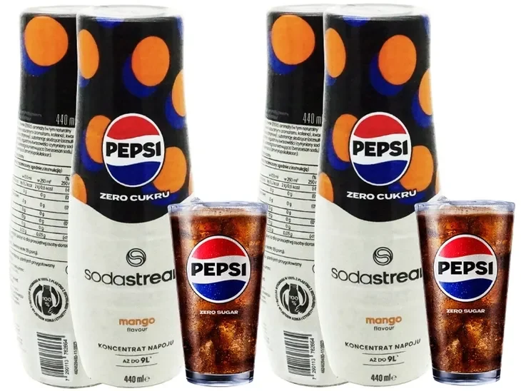 2x Syrop Pepsi Mango Zero Cukru Do Saturatora Sodastream 9l Napoju Z 440ml