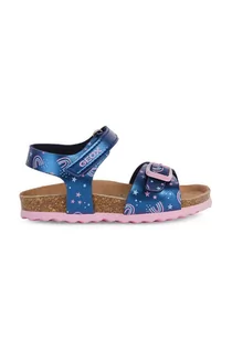 Buty dla dziewczynek - Geox sandały dziecięce kolor niebieski - grafika 1