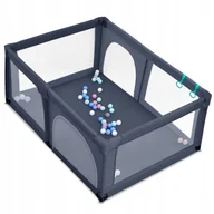 Łóżeczka i kojce - Kojec Do Zabawy Dla Niemowląt Dzieci Z Siateczką Zamkiem I 50 Piłkami - miniaturka - grafika 1