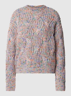 Sweter z dzianiny ze ściegiem warkoczowym model ‘Confetti’ - Swetry damskie - miniaturka - grafika 1