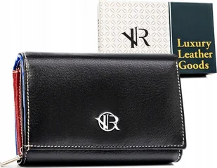 Rovicky Skórzany portfel damski na zatrzask - Rovicky NoSize - Portfele - miniaturka - grafika 1