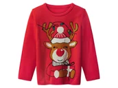 Swetry dla dziewczynek - lupilu Sweter świąteczny dziecięcy z efektem LED (Czerwony, 98/104) - lupilu® - miniaturka - grafika 1