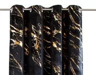 Zasłony - Zasłona welwetowa ENDLESS CHIC BLACK 140x270 na przelotkach, - miniaturka - grafika 1
