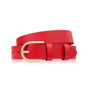 Paski - Pasek damski skórzany czerwony 100 cm ze złotą klamrą Paolo Peruzzi PG-01-RD-100 - miniaturka - grafika 1