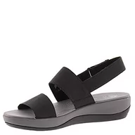 Sandały damskie - Clarks Sandały damskie Arla Jacory, czarny - czarny - 40.5 EU - miniaturka - grafika 1