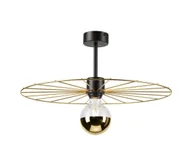 Lampy sufitowe - Żyrandol na drążku MONTANA 1xE27/15W/230V śr. 45 cm złoty/czarny - miniaturka - grafika 1