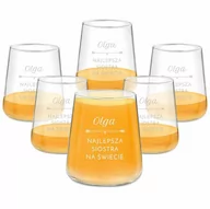 Szklanki - Szklanki grawerowane avant garde x6 dla siostry - miniaturka - grafika 1