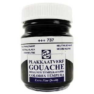 Talens Talens Gouache Extra Fine Jar 50 ml Neutral Black - Farby i media malarskie - miniaturka - grafika 1