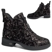 Botki damskie - Botki Damskie SKÓRZANE Eleganckie Wsuwane Trzewiki Jesienne Modne Barski 37 - miniaturka - grafika 1