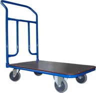 Wózki magazynowe - WiZ Wózek platformowy jednoburtowy, poręcz przykręcana. Wym. 800x500mm - miniaturka - grafika 1