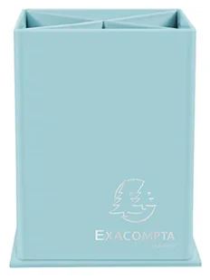 Exacompta 67862D Organizer na długopisy Aquarel z bardzo mocnej tektury z 4 przegródkami, idealny do biura i szkoły, kolor pastelowy niebieski, organizer na biurko, przybornik - Przyborniki na biurko - miniaturka - grafika 1