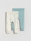 Spodenki dla niemowląt - Reserved - Bawełniane spodnie 2 pack - złamana biel - miniaturka - grafika 1