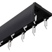 Karnisze - Szyna sufitowa DECASTYL z agrafkami podwójna z osłoną 150 cm Czarny - miniaturka - grafika 1