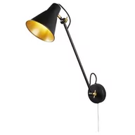 Lampy ścienne - Searchlight Lampa ścienna 6302 z metalu, czarno-złota - miniaturka - grafika 1