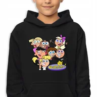 Bluzy dla dziewczynek - Bluza Dziecięca Z Kapturem Czarna Wróżkowie Chrzestni Uczniowie Wz 152 Cm - miniaturka - grafika 1