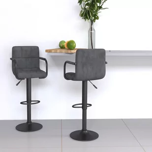 vidaXL Hokery, 2 szt., ciemnoszare, obite aksamitem - Taborety i hokery - miniaturka - grafika 1