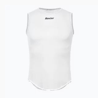 Koszulki rowerowe - Santini Koszulka rowerowa męska Santini Sleeveless Baselayer Lieve biała BM002GLLLIEVEBIXS - grafika 1