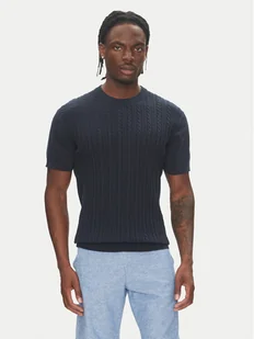 Lindbergh Sweter 30-804115 Granatowy Slim Fit - Swetry męskie - miniaturka - grafika 1