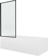 Wanny - Mexen Vega wanna prostokątna 150 x 70 cm z obudową i parawanem 1-skrzydłowym 70 cm, czarny wzór fix - 550115070X9307007070 - miniaturka - grafika 1