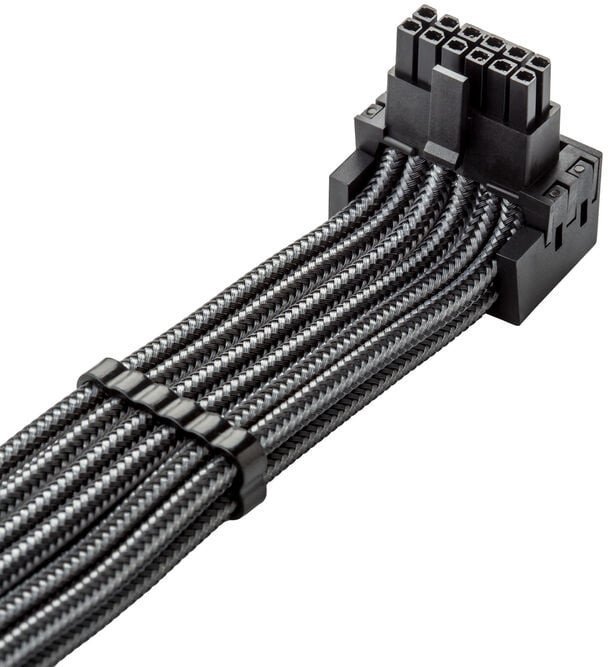 CableMod Universal Pro ModMesh 16-Pin zu 16-Pin-Kabel, 90 Anschluss, Sleeved, StealthSense - carbon, 60 cm, Var. B