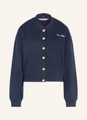 Kurtki damskie - Tommy Hilfiger Bluzon W Stylu Dresowym blau - miniaturka - grafika 1