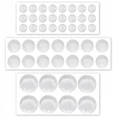 Zabezpieczenia dla dzieci - ODBOJNIKI GUMOWE SILIKONOWE SAMOPRZYLEPNE TRANSPARENTNE 46 szt DUŻE KÓŁKA - miniaturka - grafika 1