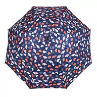 Parasole - Parasol damski długi Blue Drop w polne kwiaty, granatowy - miniaturka - grafika 1